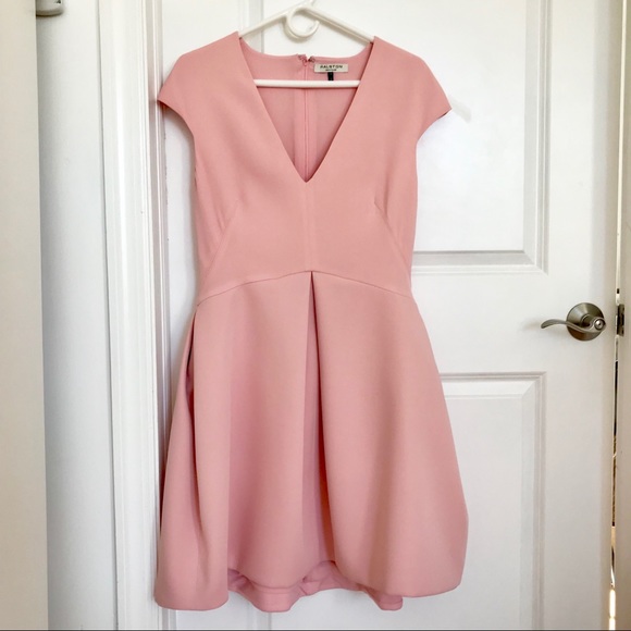 halston heritage fit and flare dress